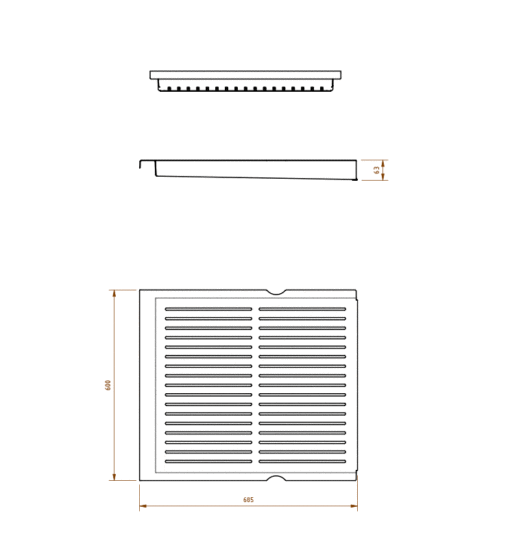 Scolapiatti in acciaio inox Disegno