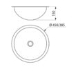 Einbaubecken rund 385 mm DelabieZeichnung