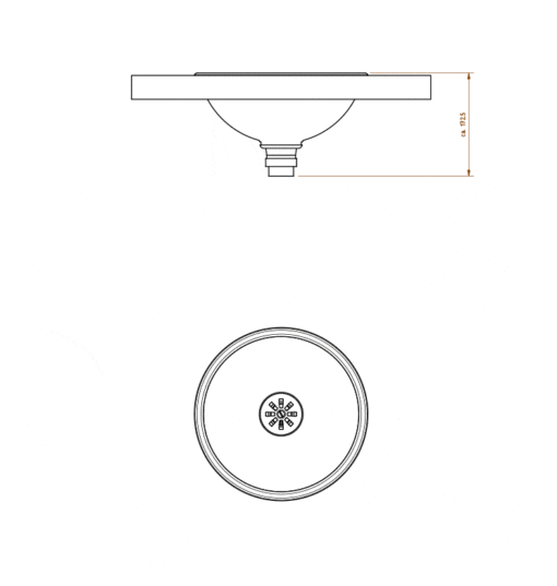 Vasque à encastrer inox mat sans trop-plein petit dessin