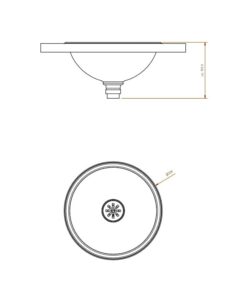 Vasque à encastrer satinée sans trop-plein small dessin