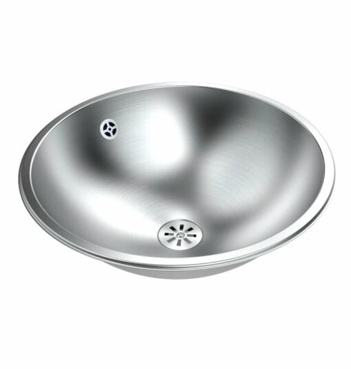 Lavabo da incasso in acciaio inox opaco con troppopieno B2