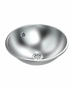 Lavabo da incasso 390 con troppopieno in acciaio inox opaco