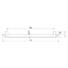 Grab rail Beline aluminium black matt Delabie 600mm drawing