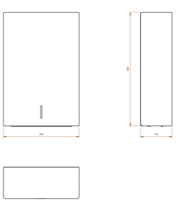 Distributeur de serviettes en papier extra large en acier inoxydable Dessin