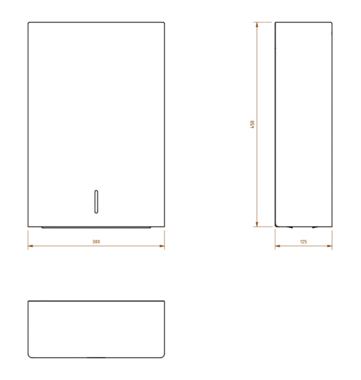 Paper towel dispenser extra large stainless steel Drawing