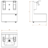 Hygiene washbasin stainless steel with dispenser Drawing