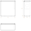 Hygienic waste bin with dispenser right Stainless steel matt drawing