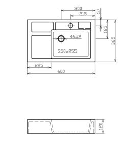 Disegno bianco del lavabo dell'aula