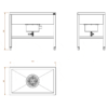 Cuvette polyvalente au sol en acier inoxydable 1000 mm Dessin