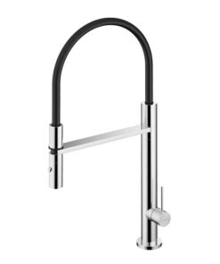 Sink mixer, with pull-out two-jet hand shower Stainless steel