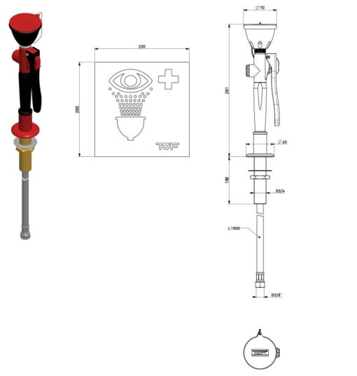 Extendable eye shower Drawing