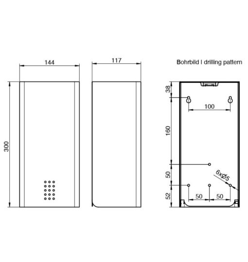 Single sheet dispenser AN310 Drawing