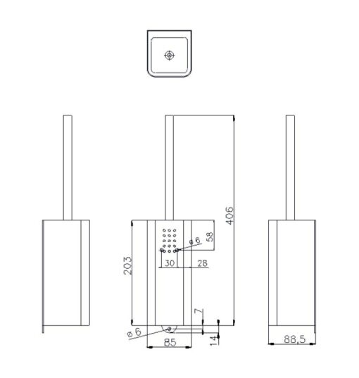 Set di spazzole antracite AN500 Disegno