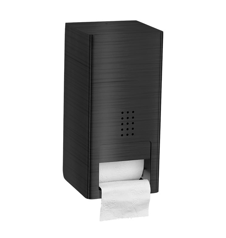 Toilet paper holder with phone holder, perforated aluminum paper towel roll  dispenser for extra large rolls, wall mounted toilet paper roll holder for  bathroom, black