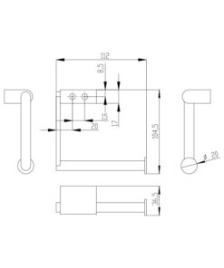 Porte-rouleau WC petit AN380 Dessin