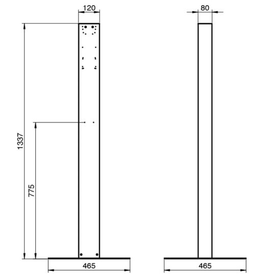 Disinfection column black matt Drawing