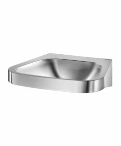 Lavabo Delabie senza foro per rubinetto in acciaio inox satinato