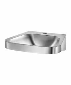 Lavabo Delabie con foro per rubinetto in acciaio inox satinato