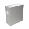 Sanitary waste bin with dispenser, left matt stainless steel