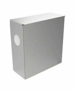 Hygiene waste bin with dispenser left satin stainless steel