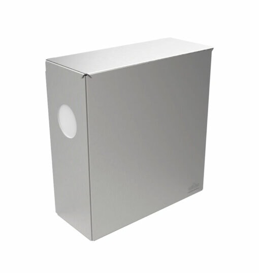 Hygiene waste bin with dispenser left satin stainless steel