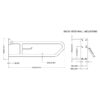Folding support handle, l.800 mm with paper roll holder, black stainless steel