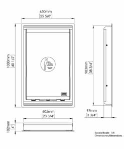 Wall-mounted changing table Armatron vertical drawing