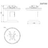 Lavabo rotondo in acciaio inox, per 6 lavabi
