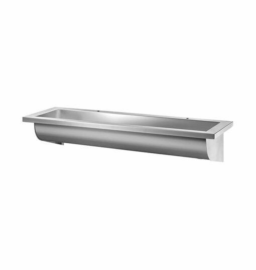 Caniveau de lavage CANAL L.1200 avec 2 trous pour robinets | écoulement à droite