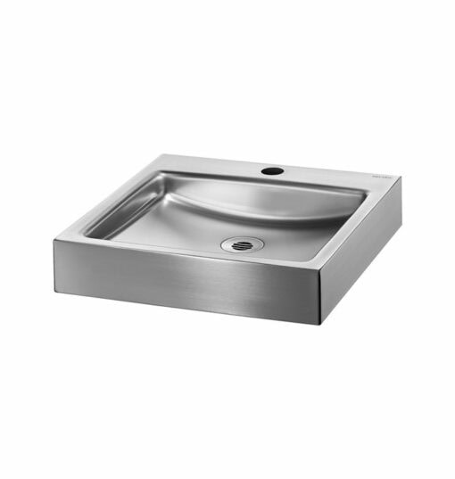 UNITO countertop basin with tap hole, satin stainless steel