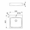 UNITO countertop basin with tap hole, satin stainless steel