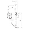 Electron. MBatt. swivelling spout, H160mm, 1 BIOCLIP single spout