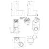 Vaso combinato KOMPACT w.cassetta WC a pavimento a destra, acciaio inox 1.4301 sat