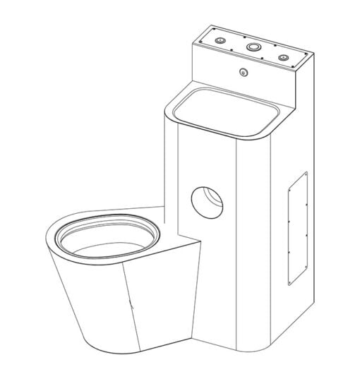 Unità combinata WC a pavimento sinistra