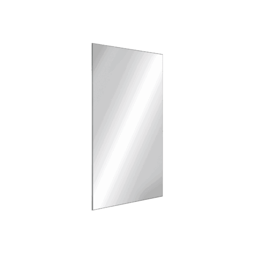 Rectangular stainless steel mirror, h. 500 mm