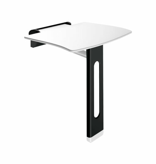 Duschklappsitzsitz abnehmbar Be-Line m. Fuß schwarz matt