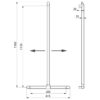 Main courante forme T Be-Line D35 H.1130x500 aluminium noir mat