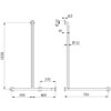 2-wall shower handrail with vertical rail