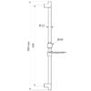 Barra doccia D22mm cromato, può essere tagliato a misura Uscita del sapone AM 620 mm