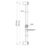Barra doccia D25mm cromato, può essere tagliato a misura Scarico a tappo. AM 540 mm
