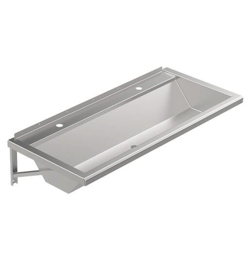 Waschrinne Edelstahl 1200 mm für 2 Waschplätze