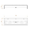 Goulotte de lavage en inox, murale, 3 postes de lavage, L. 1800 mm