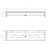 Goulotte de lavage en inox mat, murale, 3 postes de lavage, L. 2100 mm