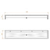 Stainless steel wash trough, wall-hung, 4 wash places, l. 2800 mm
