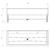 Goulotte de lavage en inox, murale, 2 postes de lavage, L. 1400 mm