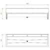 Goulotte de lavage en inox, murale, 3 postes de lavage, L. 1800 mm