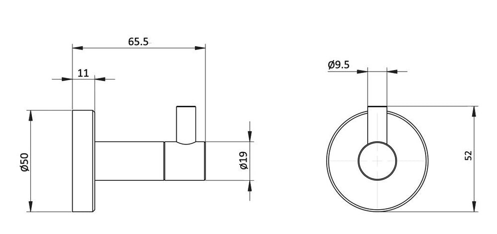 Wandhaken aus Edelstahl