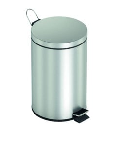 Abfallbehälter mit Pedal, aus Edelstahl rund, 5 Liter