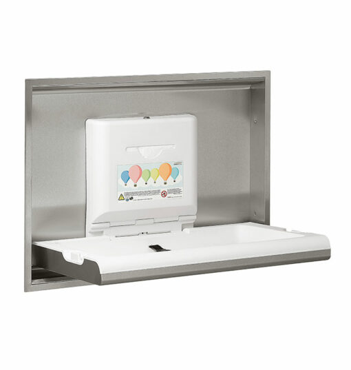 Changing table wall-mounted horizontal open