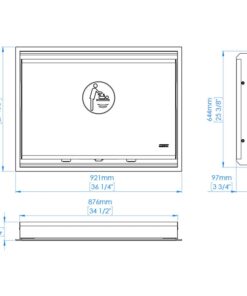 Changing table wall mounting horizontal drawing